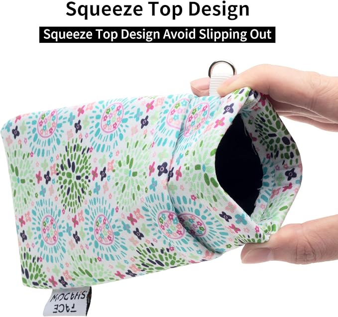 Face Shadow Double Glasses Case Soft Eyeglass Case For Women Men Squeeze Top Sunglasses Case With Cleaning Cloth