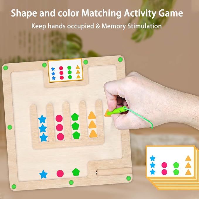Sorting Board Matching Activity Memory Game for Dementia Activities for Seniors, Alzheimers Activities for Elderly with Dementia Products, Handheld Busy Boxes Gifts for Dementia Patients