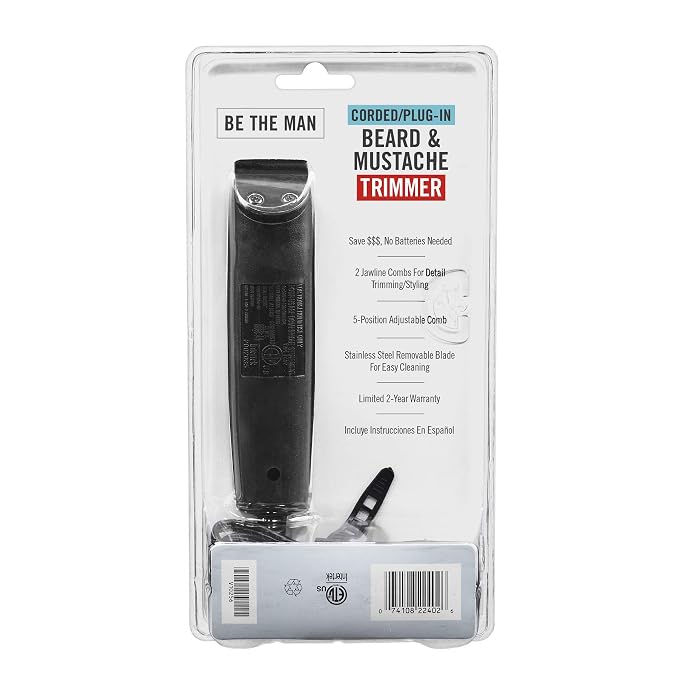 ConairMAN Beard Trimmer for Men Includes Nose & Ear Hair Trimmer and 5-Position Comb Attachment, 4 piece Men's Grooming Kit, Corded (Pack of 4)