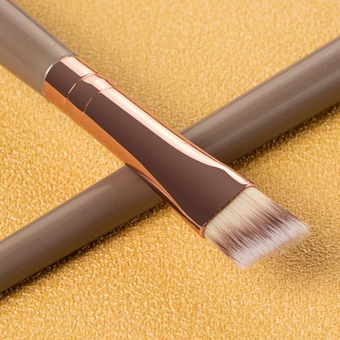 KINGMAS Eyebrow Brush Spoolie Dual Angled Eye Brow Brush Eyelash Comb | Eyebrow Tool for Lining and Shaping Brows or Lashes (Dark Brown)