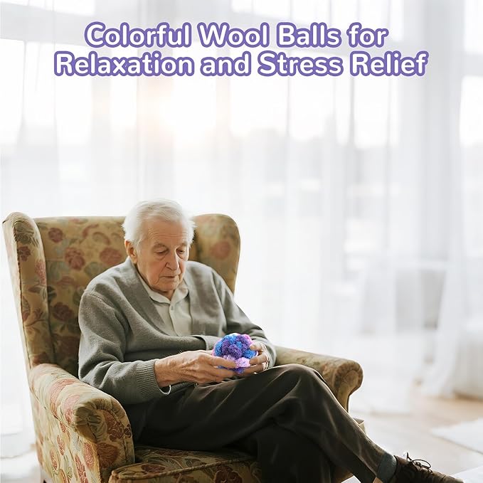Sensory Ball for Anxiety Relief and Alzheimer's Dementia - Squeezeable Fidget Ball for Alzheimer's Dementia, Autism, ADHD, Bouncy Ball for Skin Pickers and Special Needs (Blueberry)
