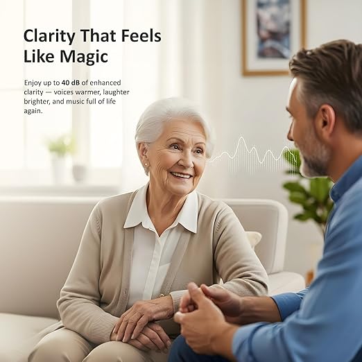 hearing aids for severe hearing loss with Noise cancelling - Rechargeable Hearing Aid for women & men - Hearing Amplifier for seniors with charging case - Over the ear hearing aids for seniors