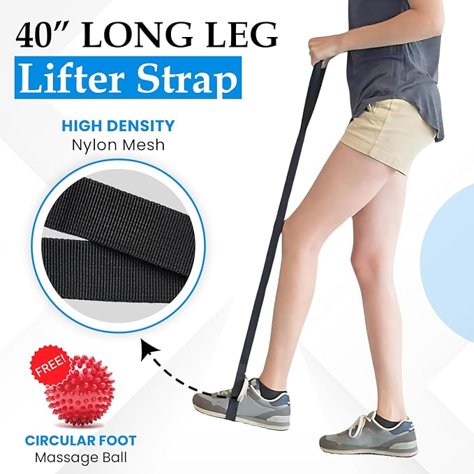 10 Piece Hip Kit for Seniors – Recovery Kit with Reacher Grabber, Sock Helper, Dressing Stick, Shoehorn, Loofah, Back Scratcher, Leg Lifter and Massage Ball – Ideal for Hip or Knee Surgery Recovery