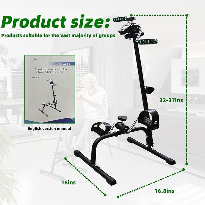 Pedal Exerciser Bike for Seniors Hand Arm Leg and Knee Stroke Recovery Equipment for Seniors fit for Full Body Great Gift for Elderly RehabWorkout