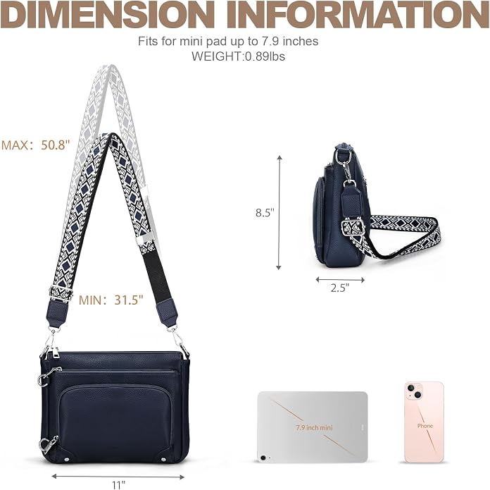 Anti-Theft Crossbody Purse for Women Travel Shoulder Bag