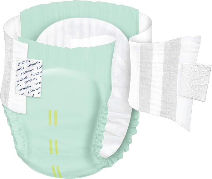 Medline FitRight Stretch Extra Adult Diapers, Disposable Incontinence Briefs with Tabs, Moderate Absorbency, Large / X-Large, 51"-70", 4 packs of 20 (80 total)