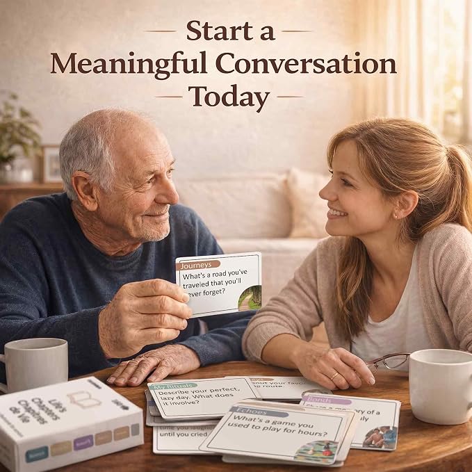 Quokka Elderly Memory Games for Seniors – 160 Cards for Alzheimer's or Dementia Activities – Large Print Conversation Starters Cards for Elderly Parents – Dementia Products in Premium Gift Box