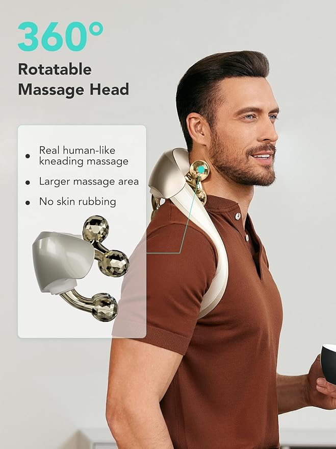 SKG Neck Massager for Pain Relief Deep Tissue Shiatsu Cordless Neck and Shoulder Massger with Heat Valentine Gifts for Men Women Dad Mom Grandpa H7 Ultra E