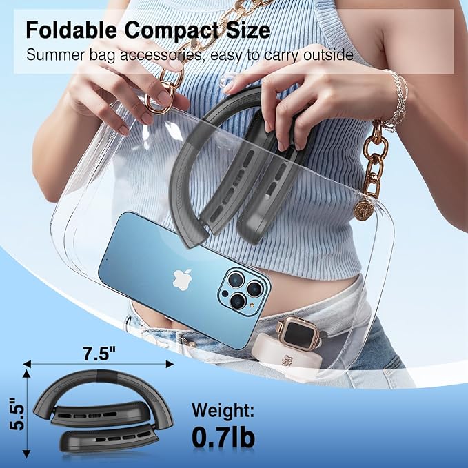 ChillGo Portable Neck Fan - 8400 RPM Enlarged Turbo Airflow - 5200mAh Personal Rechargeable Cooling Wearable Fan - Max 16H, 4 Speeds, Foldable, LED Display - Great Gifts for Men Women - NYC Midnight
