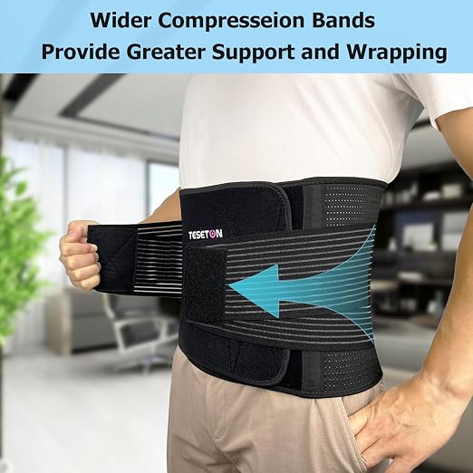 Back Brace for Men and Women Lower Back, Lumbar Support Belt Relieve Lower Back Pain with 8 Reinforce Bones,Scoliosis, Sciatica,Herniated Disc,Back Brace for Lifting at Work&Workout Sports 03 Black L