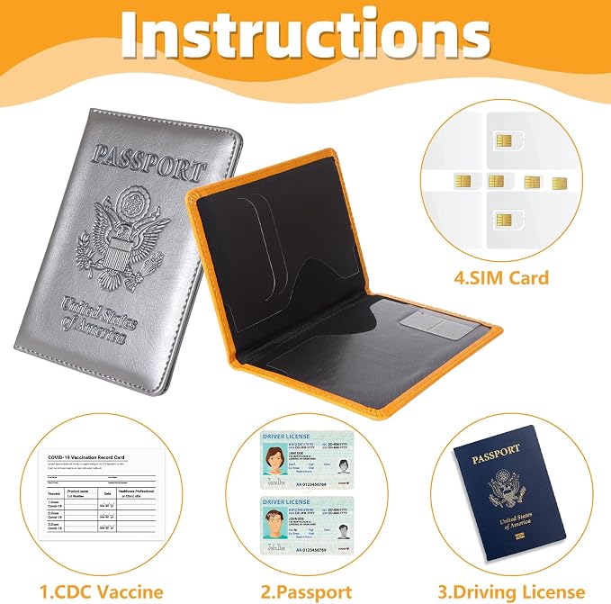 8 Pack Passport Holder for Travel Passport Covers Leather Passport Holder with Vaccine Card Slot Passport Case Waterproof Passport Protector PU Passports Book Holders for Women Men Family Travel