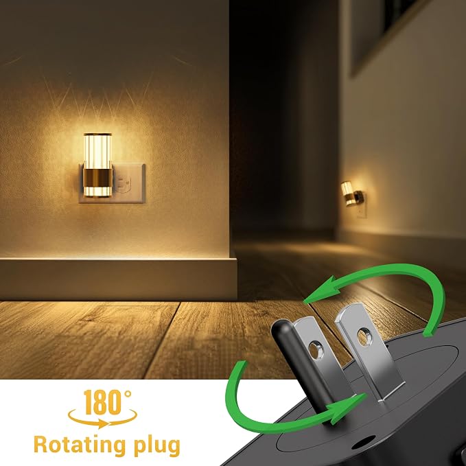 L LOHAS LED Night Light, Automatic Night Lights Plug into Wall | 0-100LM Adjustable Brightness LED Night Light, Dimmable Night Lights Plug in, Auto Light Sensor, Bedroom Hallway Home Decor