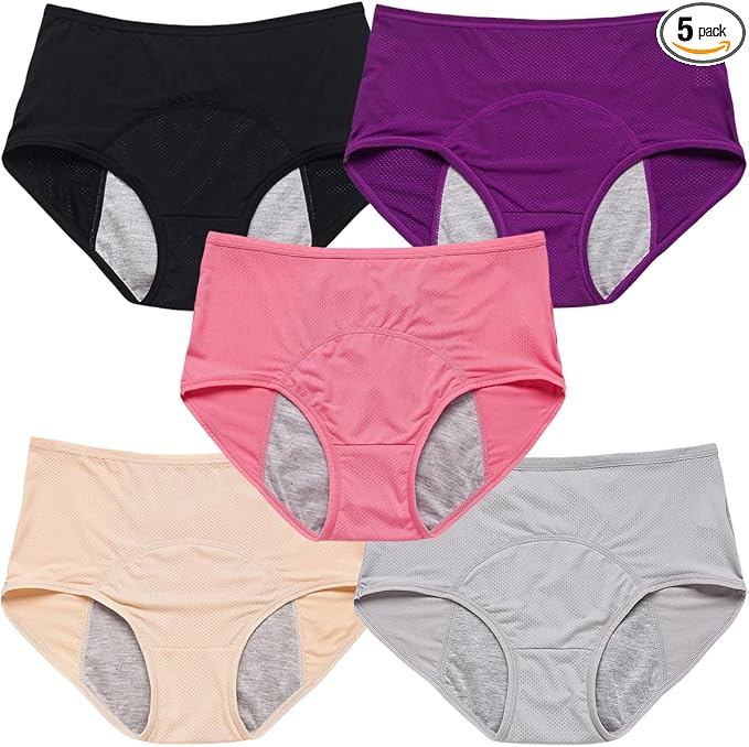 Leakproof Panties for Women Over 60, Leakproof Ladies Underwear, Leakproof Underwear for Women(5 Color-L (US 6-8)