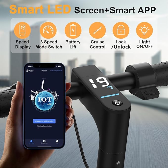 Electric Scooter, 10"/8.5" Solid Tire, 500W/350W Powerful Motor & 19/22 MPH Top Speed, 28/25/22/16 Miles Long Range, Folding E Scooter with Dual Braking for Teens and Adults