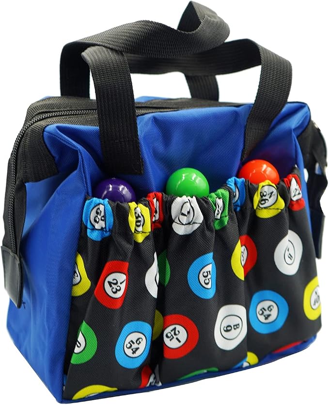 Yuanhe Bingo Dauber Bags with 6 Pockets Blue Bingo Tote Bag