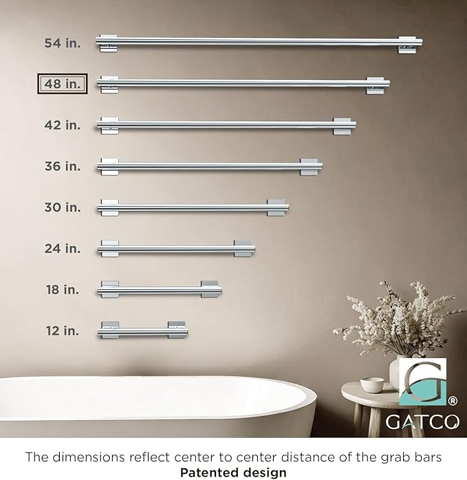 Elevate 48" L Grab Bar, Chrome