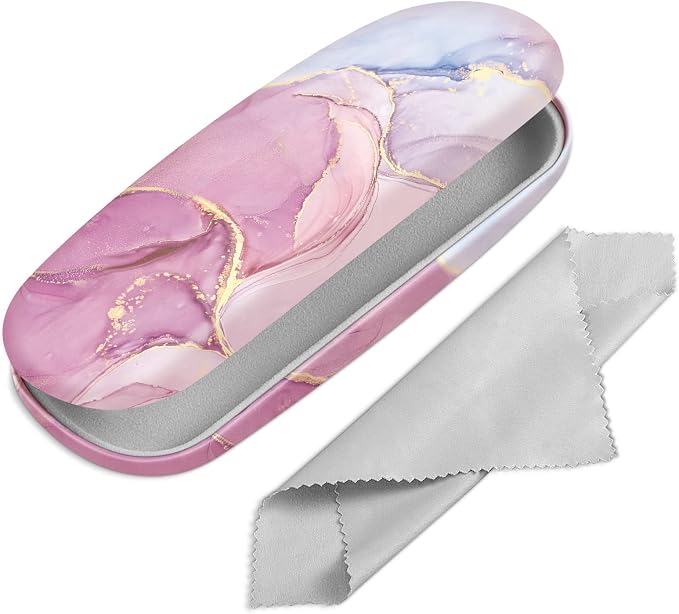 FINTIE Hard Shell Eyeglasses Case, Portable Protective Glasses Cover Eyeglass Holder Box with Cleaning Cloth for Men Women