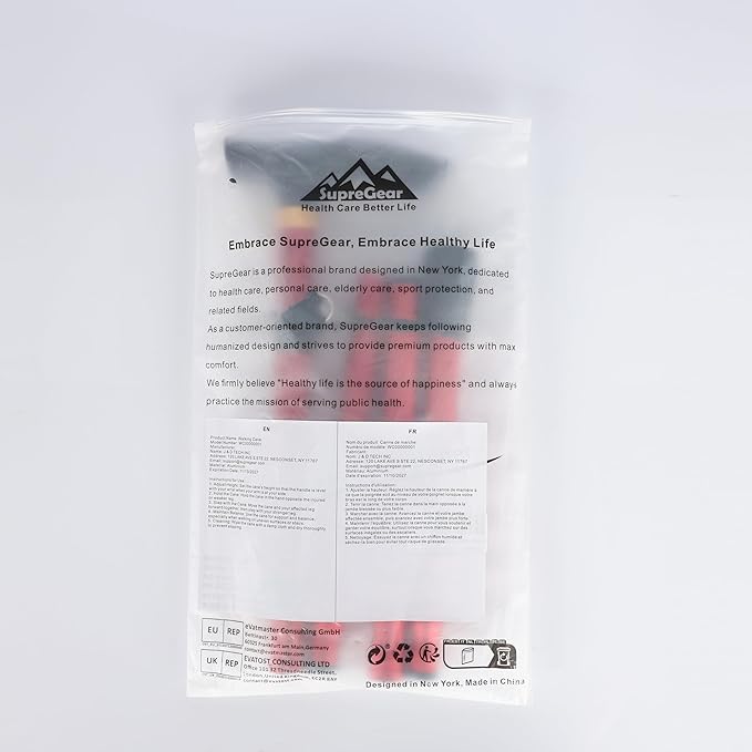 supregear Folding Cane, 5-Level Adjustable Height Walking Stick Lightweight Collapsible Portable Travel Cane with Wrist Strap and T Handle for Elderly Disabled Men Women