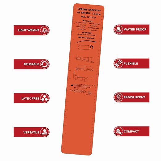 First Aid Splint, 36" Aluminum Waterproof Emergency Splint Kit | Reusable First Aid Kit, Fracture Immobilizer for Sports, Hiking, EMT, Home, Human Limbs & Pet Bone Injuries, One Bundle Kit
