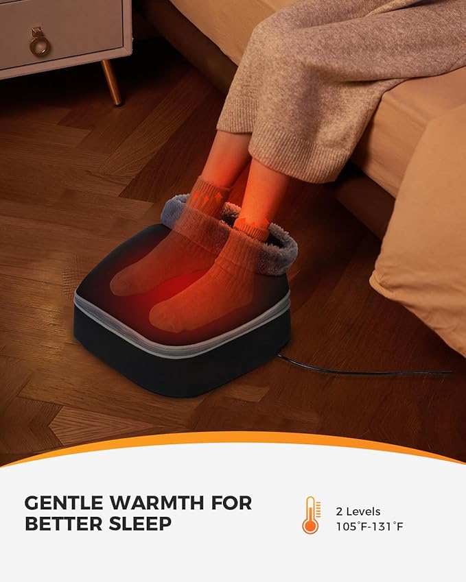CooCoCo Shiatsu Foot Massager with Heat, Birthday Gifts for Women, Feet Massager for Plantar Fasciitis, Neuropathy, Foot Warmer for Circulation and Pain Relief, Feet Heater Under Desk