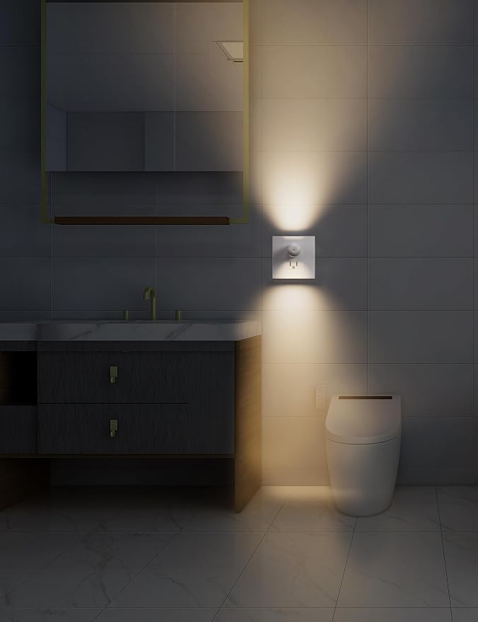 GEPLAD 6-Pack LED Night Light Plug-in Wall Outlet Light, Soft White 3000K,Dusk to Dawn Nightlight,Ambient Lighting,Nightlight for Bedroom, Bathroom, Nursery, Hallway, Kitchen