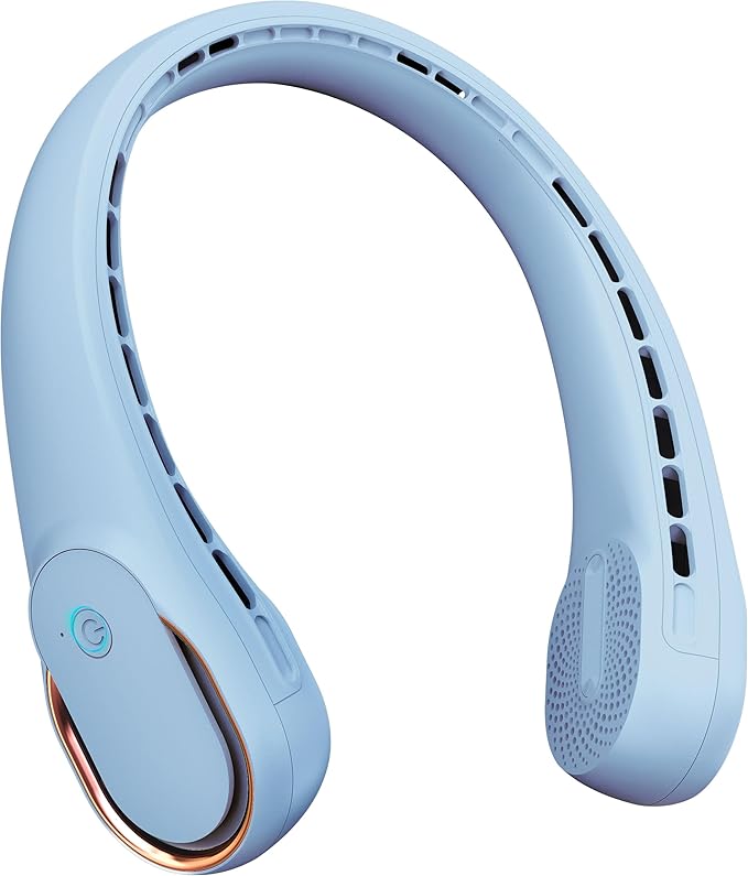 FrSara Neck Fan, Portable Fan Strong Wind, Upgraded 4000mAh, 360° Cooling | Upgraded Air Volume, Quiet, No Hair Twisting, Even Air Volume On Both Sides, Non-Slip Material, Short Charging, Long Use Time