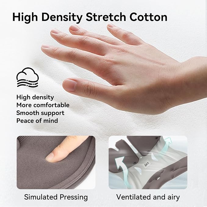 BKT Ergonomic Seat Cushion - Lumbar Support Pillow for Office Chair & Floor | Premium upgraded materials for long sitting. Comfort for students, nursing mothers, office workers and outdoor fishing trips