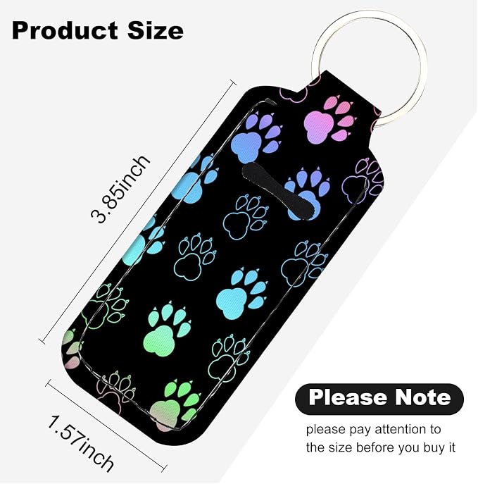 Cute Chapstick Holder Keychain,Lipstick Neoprene Clip-on Lip Balm Holder for Woman