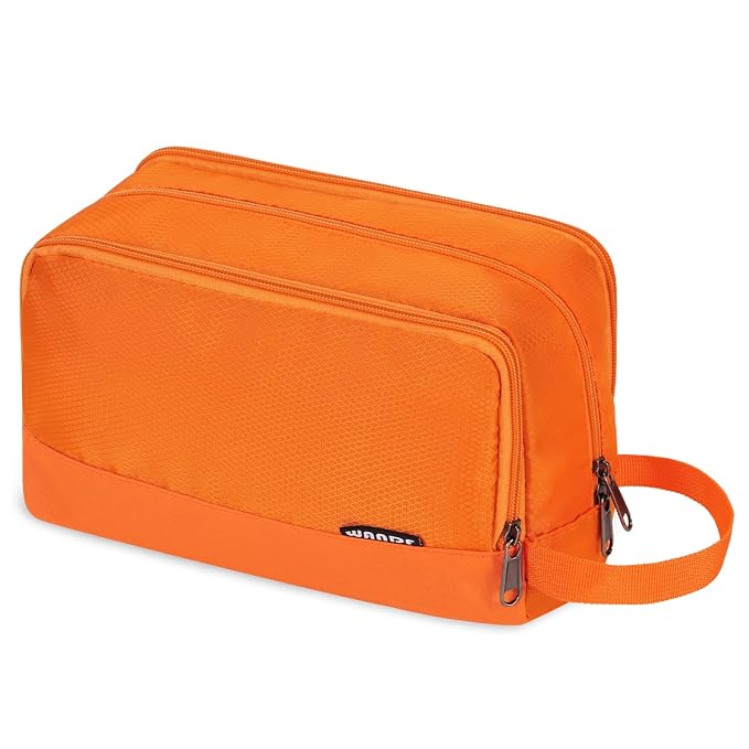 WANDF Travel Toiletry Bag for Men, Small Dopp Kit for Toiletries | Water-Resistant Fabric, Travel Bag for Toiletries, Compact Storage, Shaving Accessories, Weekend Trips