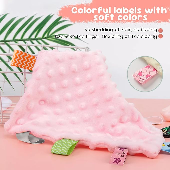 Fidget Blanket for Adults with Dementia,Autism Sensory Products,Sensory Mat for Senior,Activities for Alzheimers Patients,Gift for Dementia Patients,Sensory Toys for Autism (Pink)
