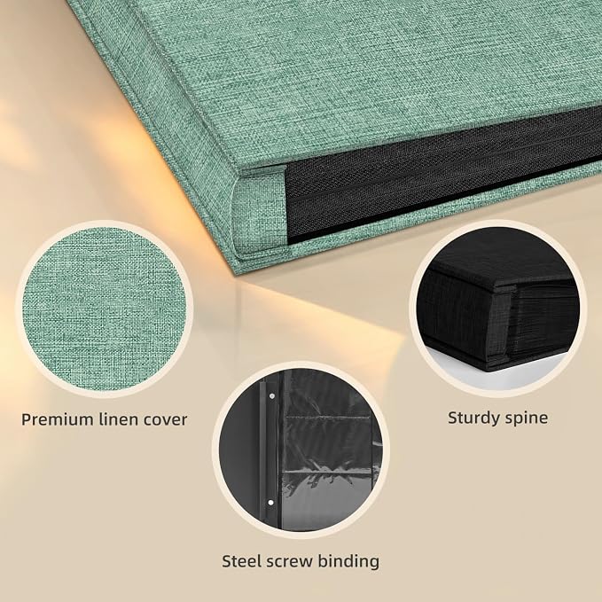 Popotop Photo Album 4x6 1000 Pockets for Wedding Gifts,Linen Hardcover Picture Albums for Family Anniversary Baby Vacation Pictures