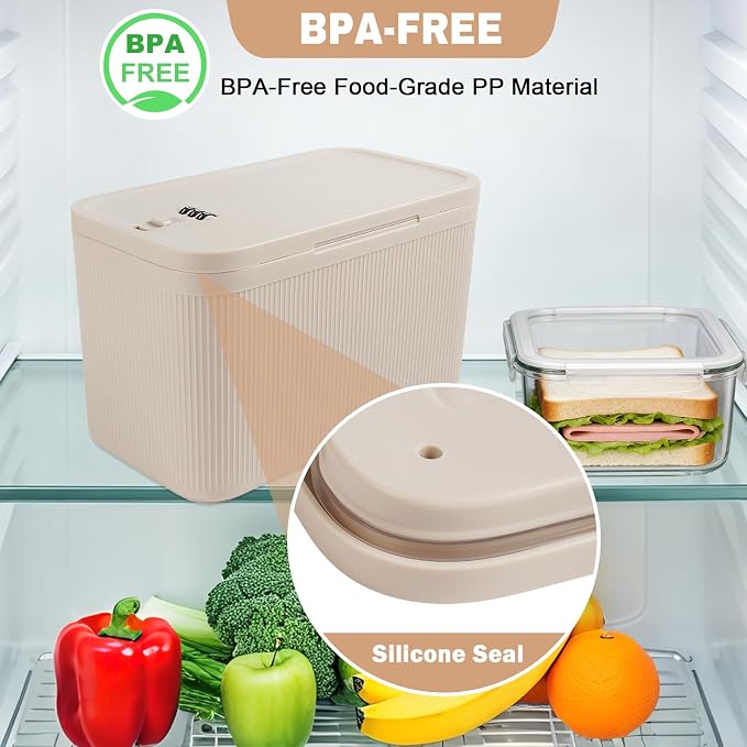 Small Lock Box for Medicine, PLUS Size, Medication Lock Box with Code, Lockable Storage Box for Pills, Snacks, Personal Items, Fridge, Home, Office, Beige
