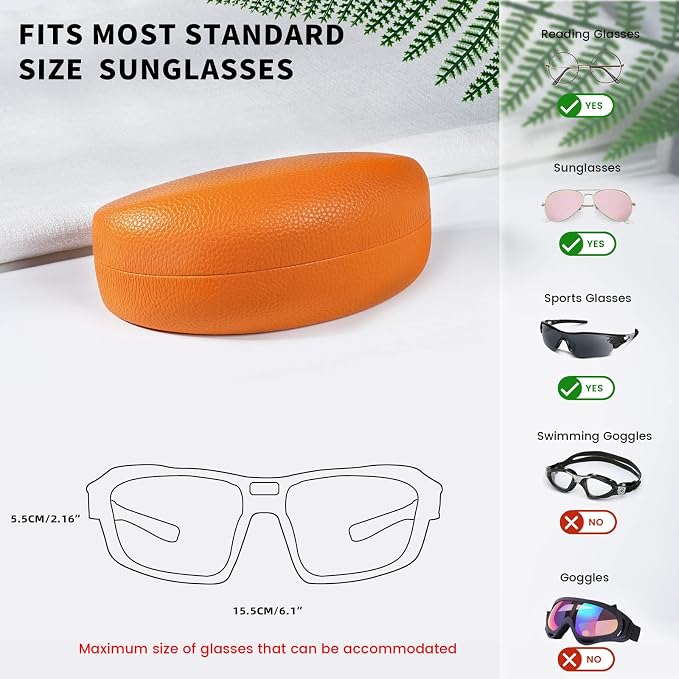 molshine Hard Shell Sunglasses Case,Classic Large Glasses Case for Sunglass,Eyeglasses with Cleaning Cloth,Pouch
