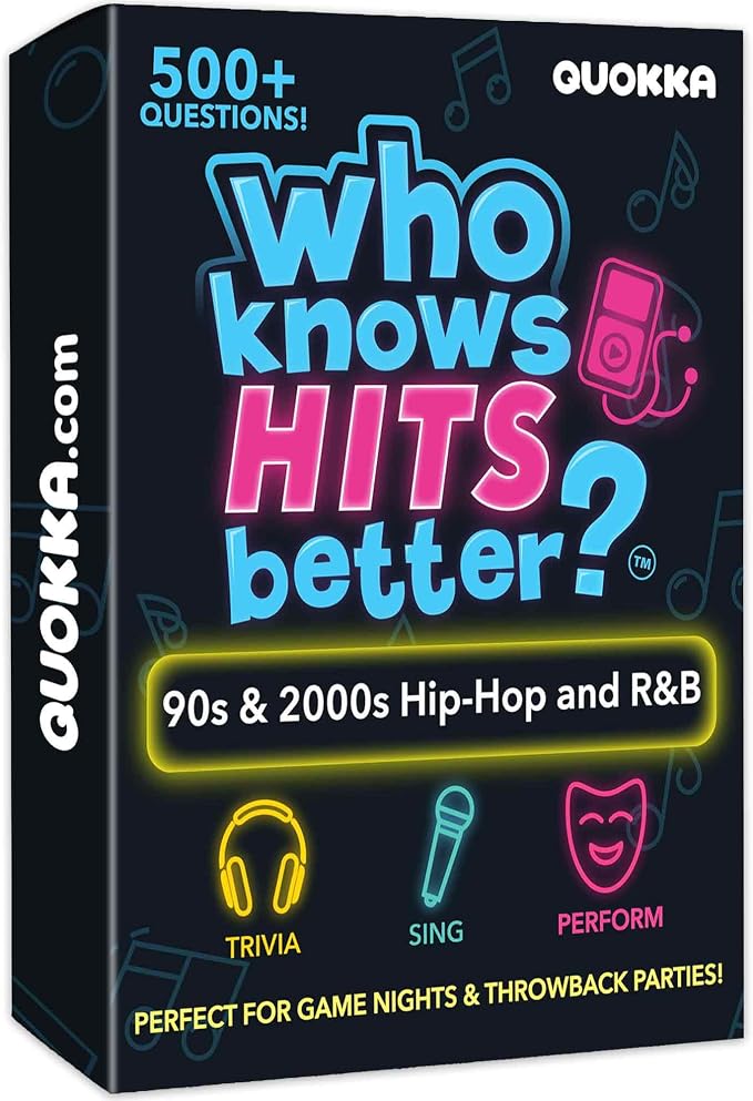 Quokka Who Knows Hits Better? 500+ Questions Music Games – 90s & 2000s Hip-Hop & R&B Edition – The Ultimate Music Trivia Challenge for Adult & Family Party Games – Fun Karaoke & Singing Game Night