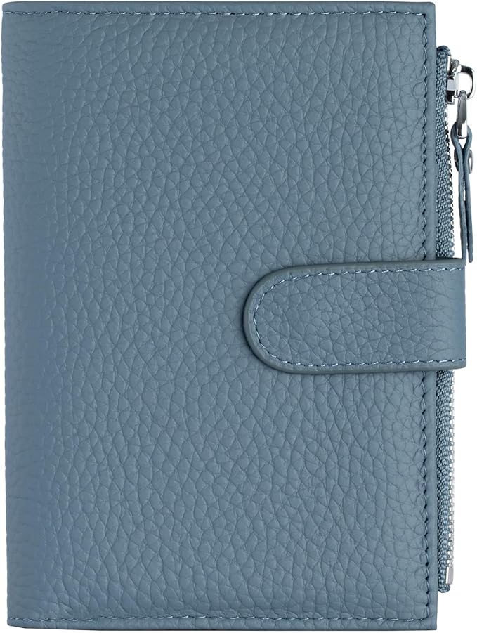Passport wallet and Card Slot Combo RFID Blocking Leather Travel Passport Wallet for Men and Women with Zippered Coins Pocket Passport holder, Deep Blue