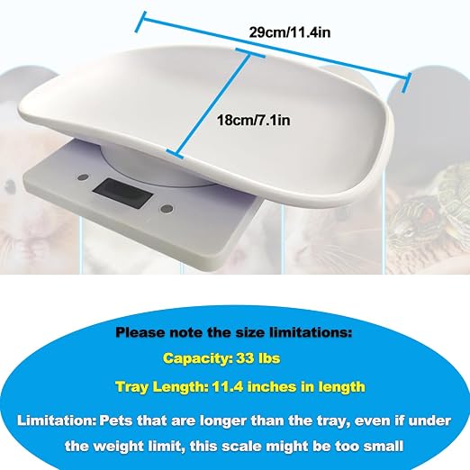 Digital Pet Scale,Puppy Scales for Weighing,Digital Small Animals Scales for Weighing,Whelping Supplies,Kitten Scale,Baby Scales for Newborn Dog Cat Crawl Pet,Capacity up to 33 lb,for New Pets Only