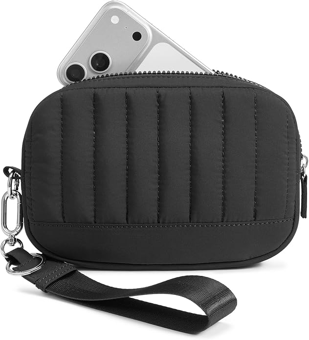 Marvolia Wristlet Wallet for Women Quilted Protective Wristlet Purse | Lightweight, Multi-Pockets with Zipper, for Travel Daily Necessities