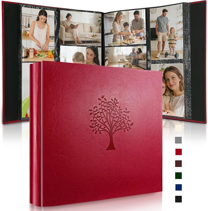 Photo Album 4x6 600 Slip-in Pockets, PU Leather Large Capacity Photo Book | Holds Horizontal & Vertical Photos Acid-Free for Mom Grandma Baby Shower Wedding Anniversary Christmas