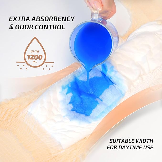 SUNKISS Women Incontinence Underwear, Daytime Disposable Postpartum Adult Panties, Protective Pull Ups with Maximum Absorbency, Medium, Beige, 16 Count