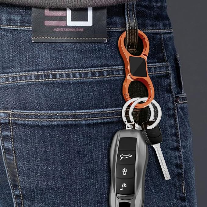 Idakekiy Key Chain Quick Release Spring with 4 Key Rings Heavy Duty Car Keychain Organizer for Men and Women