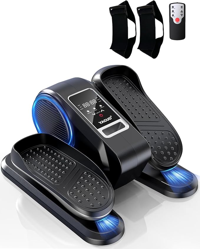 Yagud Under Desk Machine, Electric Elliptical Leg Exerciser for Senior, 13 Adjustable Speeds Quiet and Portable Seated Pedal Exerciser for Training with Remote Control