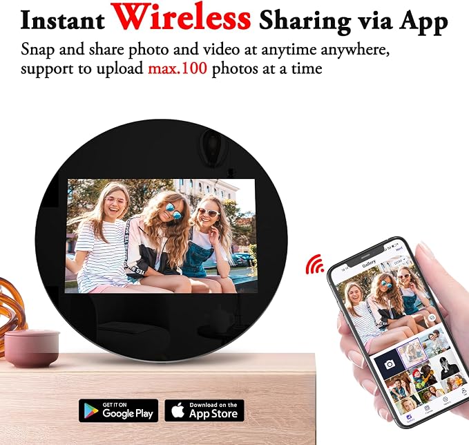 SAMMIX Digital Picture Frame 10.1 Inch WiFi Digital Photo Frame, IPS HD Touch Screen, 32GB Storage, Slideshow, Easy to Share Photos and Video via Uhale APP, Gift for Family