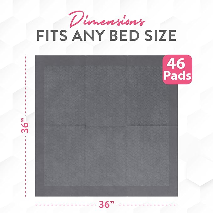 Inspire Extra Large Super Absorbent Disposable Bed Pads for Chronic Incontinence Ultra Thick and Absorbent Bed Pads Disposable Adult | Pee Pads for Adults (Gray 36" x 36")