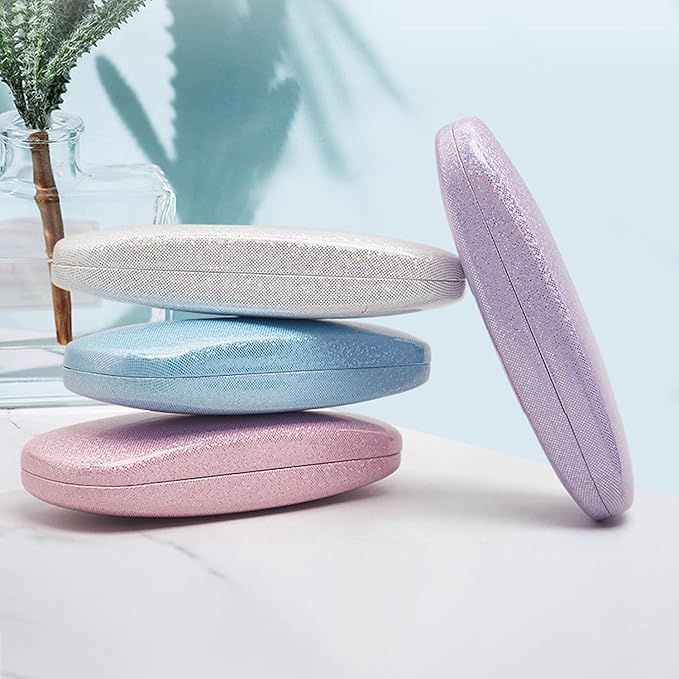 ABAJI Eyeglasses Case Kids Students Reading Glasses Organizer Hard Shell Lint Lining Snap Close Men Women Boys Girls