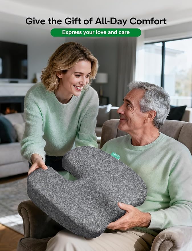 Medisana Gel Wheelchair Cushions for Pain Relief，GC 150G Seat Cushion for Tailbone, Sciatica, Back & Hip Support, Ergonomic Office Chair Cushion for Office, Car Seat & Wheelchair (Grey-19×16"×2.8")