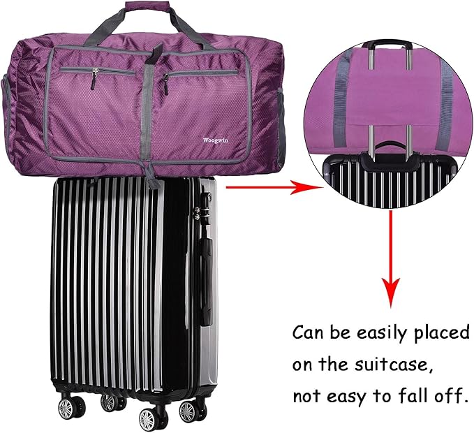 Woogwin Travel Duffel Bag Large Foldable Waterproof Overnight Bag for Beach Swim Bags Pool Sports Gym