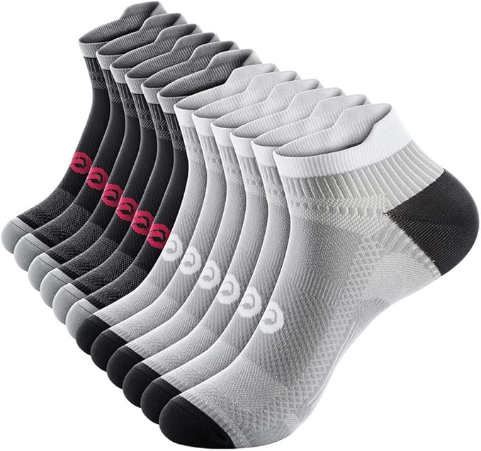 PAPLUS Ankle Compression Sock for Men and Women 2/4/6 Pairs, Low Cut Compression Running Sock with Ankle Support