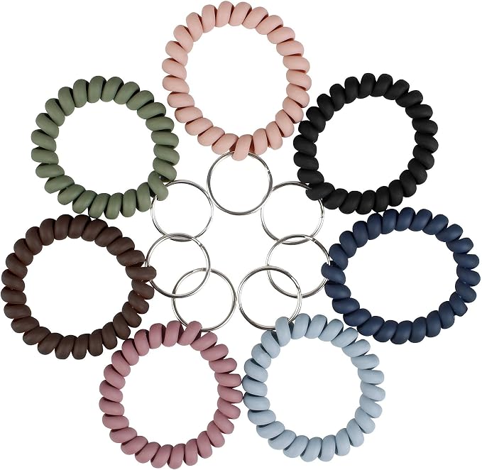 BIHRTC Wrist Key Chain Spring Flexible Spiral Wrist Coil Sauna Keychain