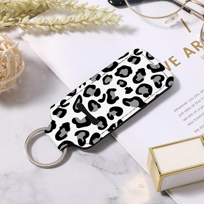 Cute Chapstick Holder Keychain,Lipstick Neoprene Clip-on Lip Balm Holder for Woman