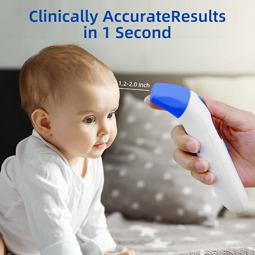 Berrcom 3-in-1 Forehead & Ear Thermometer for Adults and Kids | Touchless digital with fever alert, backlight LCD, non-contact indoor use, fast accurate for baby & child